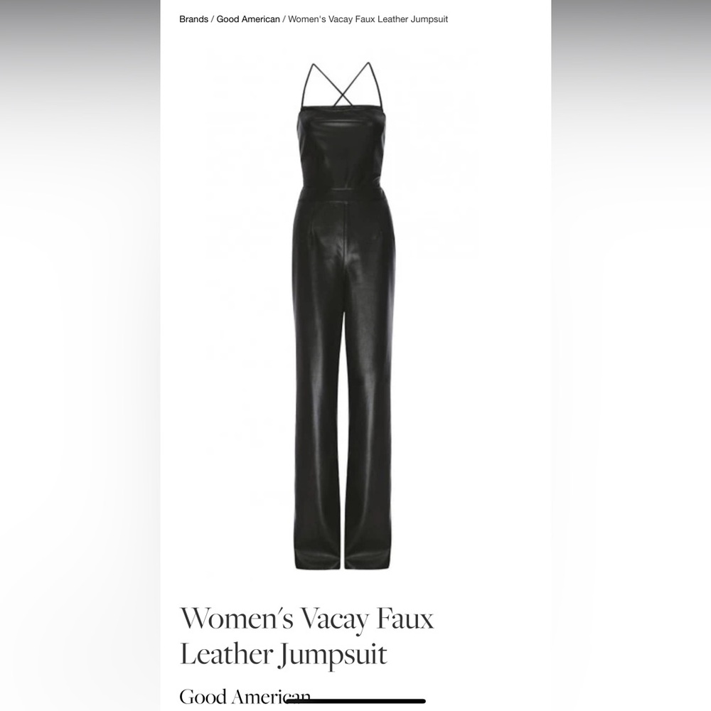 Good American Women’s Vacay Faux Leather Jumpsuit